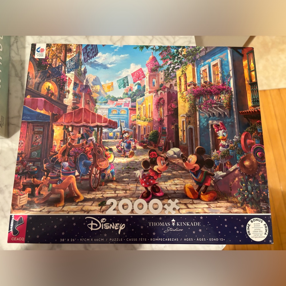 Disney Thomas Kinkade 2000-Piece Jigsaw Puzzle - Colorful Street Scene
